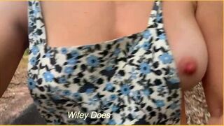 WIFE Running outdoors with perfect tits out - porn video