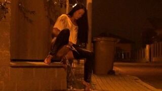Hot European Pees Over The Pavement - porn video