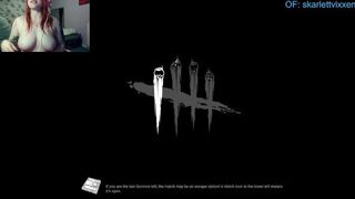 Gamer Girl Slut plays Dead By Daylight topless - porn video
